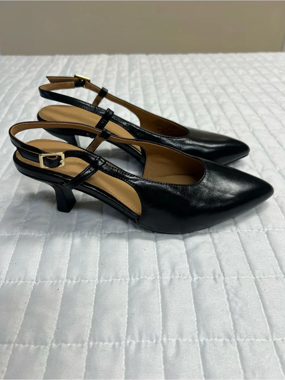 Madewell The Debbie Slingback Pump in True Black Size 5